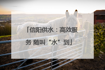 信阳供水：高效服务 随叫“水”到